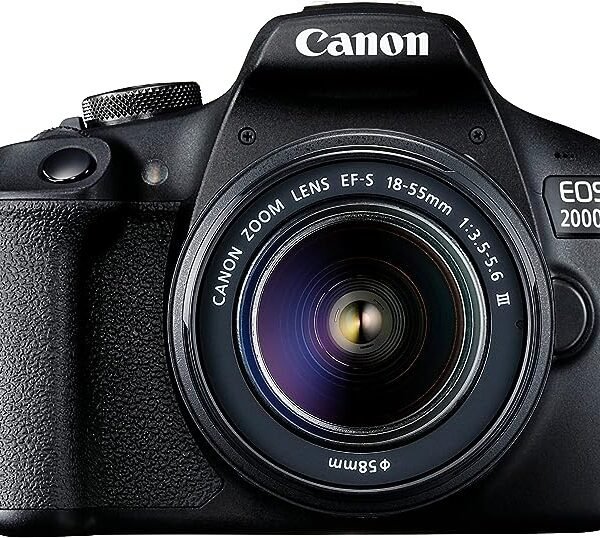 Canon EOS 2000D DSLR Camera and EF-S 18-55 mm f/3.5-5.6 III Lens