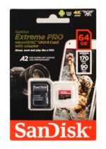 SANDISK A2 64GB MICRO SDXC CLASS 10 UHS-I U3 FOR 4K UHD VIDEO - 170MB/S 90MB/S