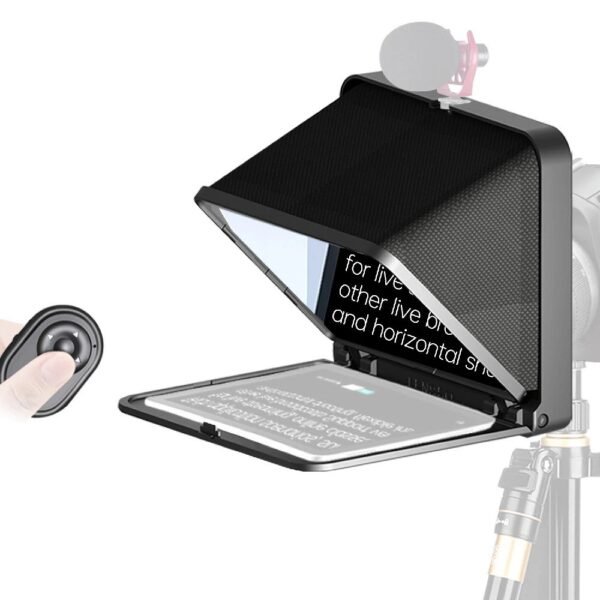 LENSGO TC7 Teleprompter for iPad Tablet Smartphone DSLR Camera w/Remote Control, APP Compatible with iOS & Android System for Online Teaching Vlogger Live Streaming Interview, Fold in One Sec