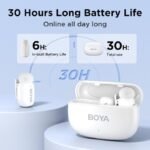 BOYA Mini 13 For ( Andriod Type C and I phone IOS ) Dual Wireless Microphone With Charging Case "White" - Image 2