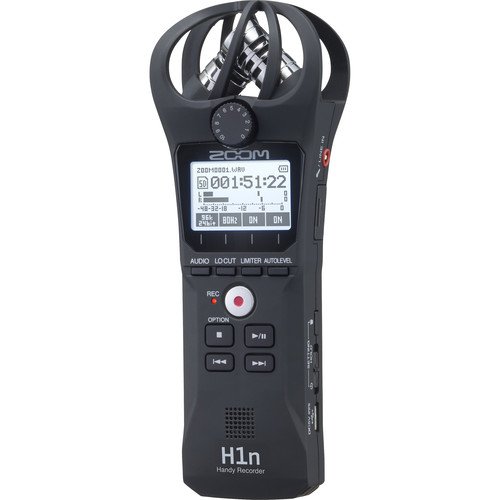 Zoom H1n 2-Input / 2-Track Portable Handy Recorder with Onboard X/Y Microphone (Black)