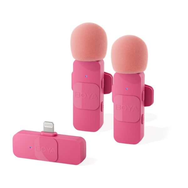 BOYA BY-V2 Ultracompact 2-Person Wireless Microphone System with Lightning Connector for iOS Devices Pink