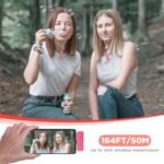 BOYA BY-V2 Ultracompact 2-Person Wireless Microphone System with Lightning Connector for iOS Devices Pink - Image 6
