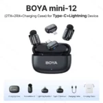 BOYA Mini 12 For ( Andriod Type C and I phone IOS ) Dual Wireless Microphone With Charging Case - Image 2