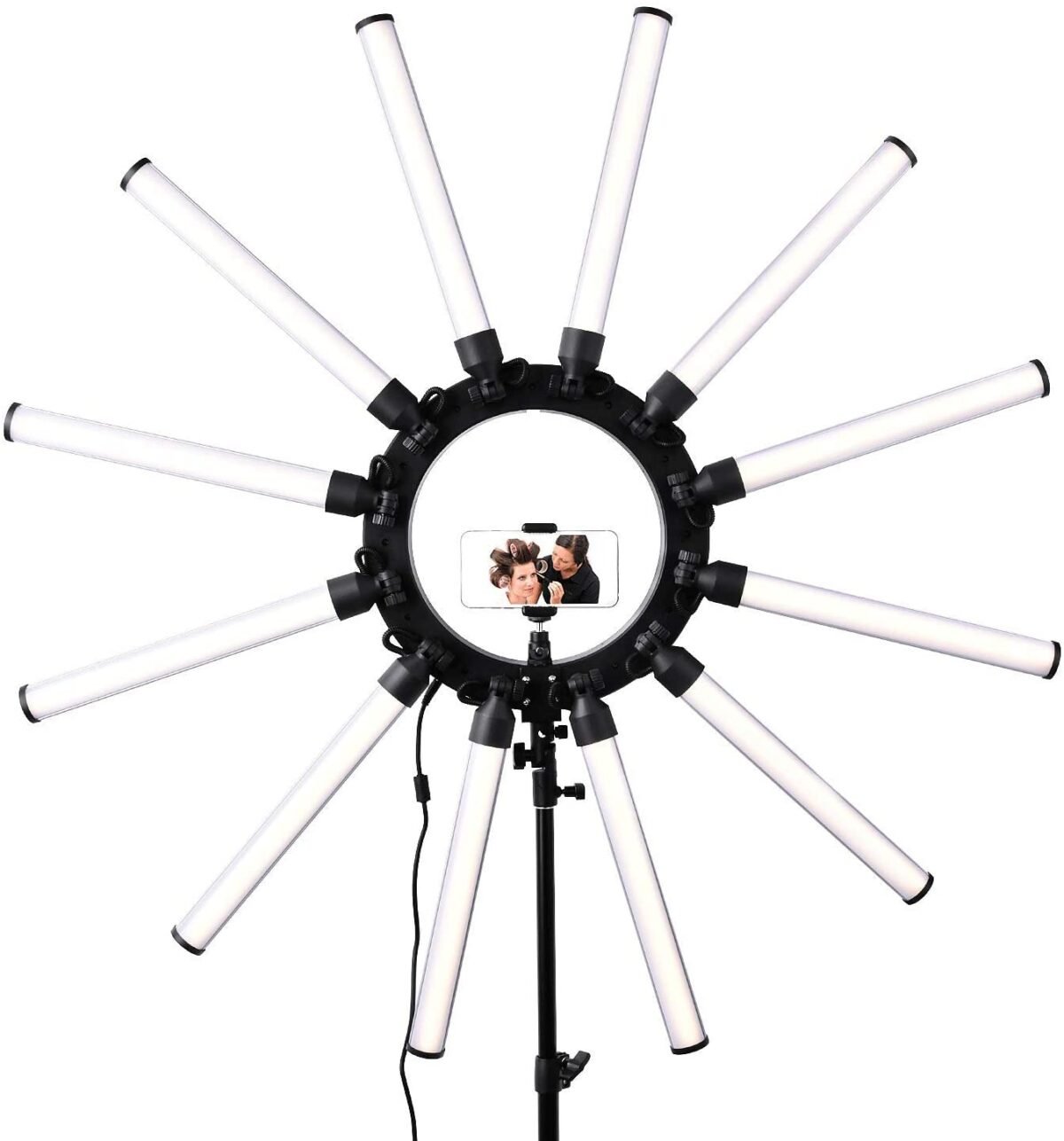 ⁦Starlight light Ring Light Photographic Lighting Dimmable 3200-5600k 12 Tubes Led Camera Photo Studio Phone Photography light Lamp Video LED Light Kit,Phone Video Shooting,Youtube,Portrait,Selfie⁩ - الصورة ⁦1⁩