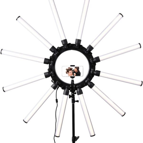 Starlight light Ring Light Photographic Lighting Dimmable 3200-5600k 12 Tubes Led Camera Photo Studio Phone Photography light Lamp Video LED Light Kit,Phone Video Shooting,Youtube,Portrait,Selfie
