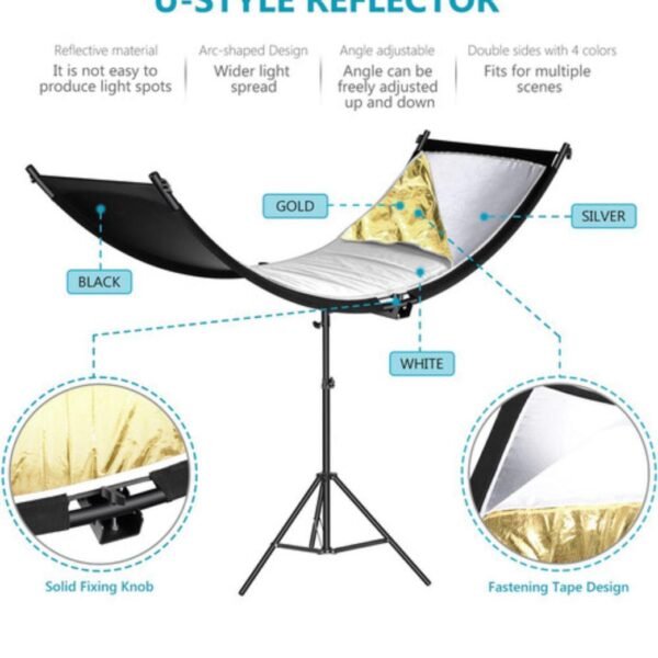 Portrait Reflector 60 x 180 cm U Shape Curved Reflectors 4in1